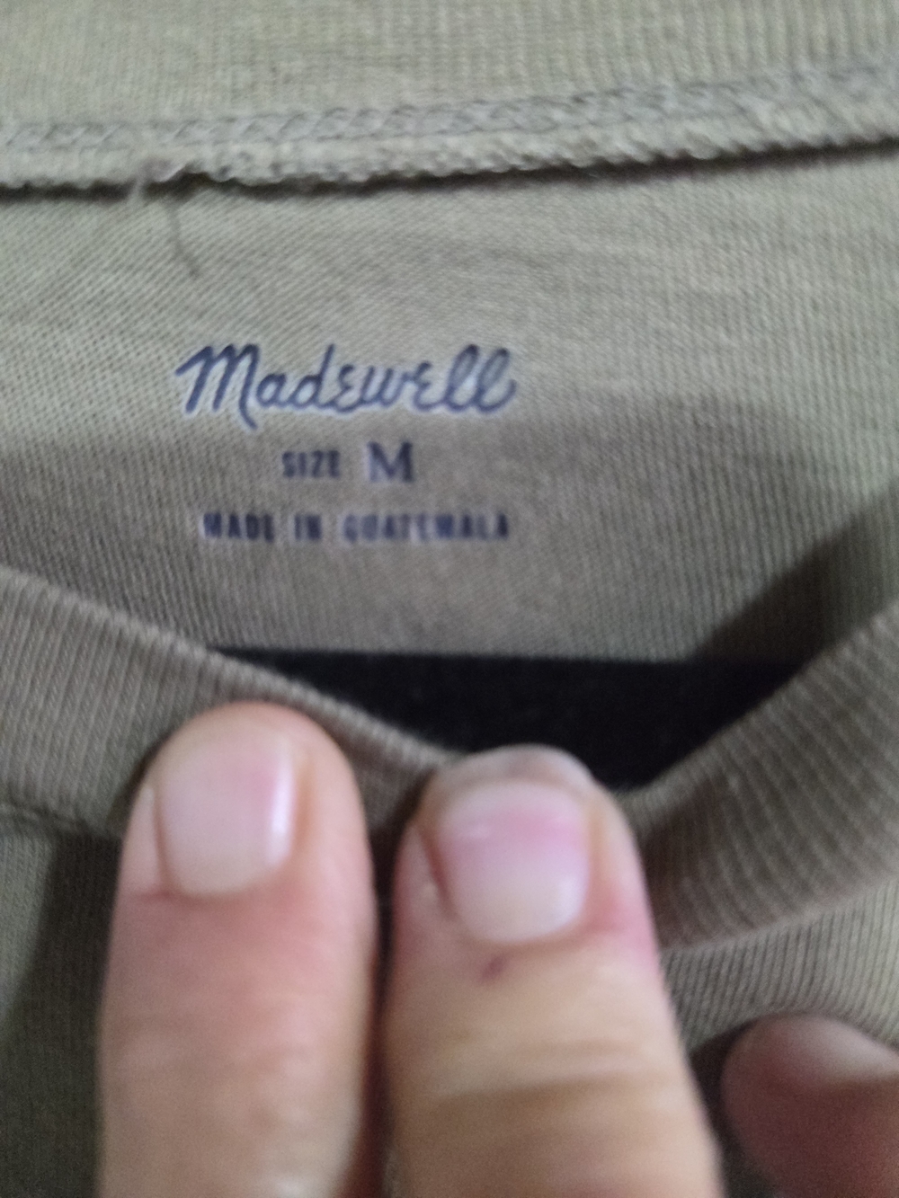 Madewell Women's Olive Khaki Crewneck Essential Tee Shirt Medium Soft Casual Top - Picture 5 of 5